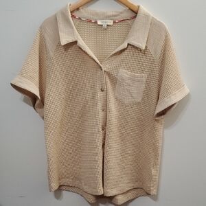 Umgee Beige Button Down Shirt